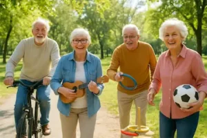 Seniors doing various activities.