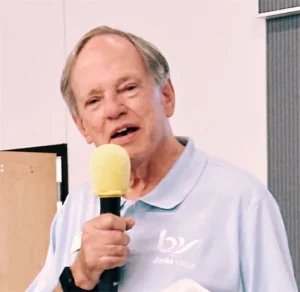 man with a microphone